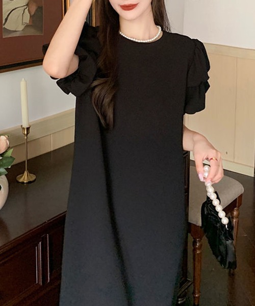 Dewlily（デューリリー）の「パフスリーブワンピース（ワンピース・レディース・ブラック/グリーン・FREE）」の14枚目の写真