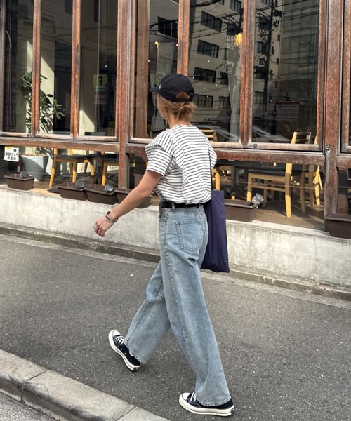 ISOOK(アイスー)の「【総合ランキング1位獲得】ラッフルショルダーTシャツ(chiica select) / ラッフルスリーブ フレアスリーブ プルオーバー ブラウス 半袖 無地 ボーダー(Tシャツ/カットソー・レディース・ブラック/ホワイト/ホワイト×ブラック/ホワイト×ブルー/グレー・FREE/S)」の21枚目の写真