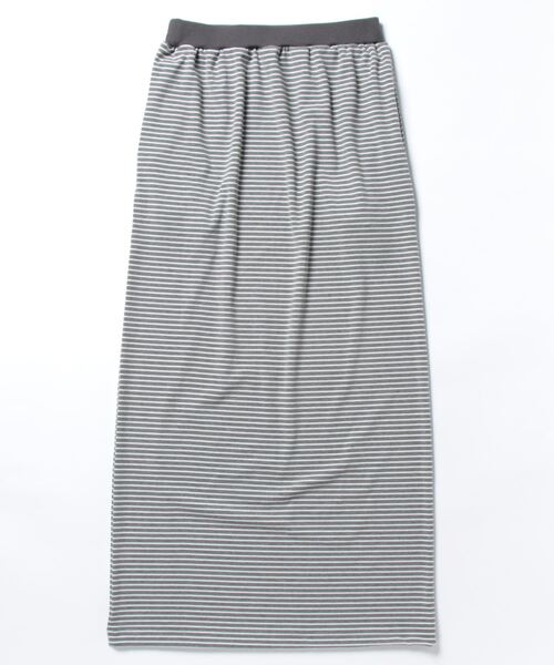 STYLEBLOCK（スタイルブロック）の「先染めボーダーフライスナロースカート（スカート・レディース・ブラック/ホワイト/チャコールグレー/ネイビー・M）」の5枚目の写真