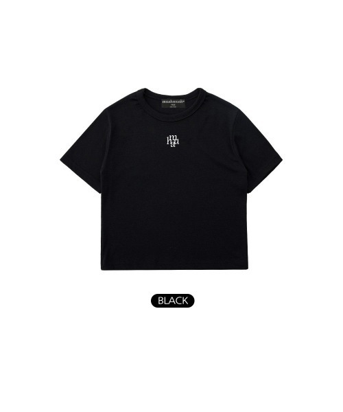 muahmuah(ムーアムーア)の「A'GEM/9 × .kom『muah muah/ムーアムーア』 SIGNATURE CROP HALF T-SHIRT/シグネチャークロップ 半袖 Tシャツ カットソー(Tシャツ/カットソー・レディース・ホワイト/ブラック・FREE)」の9枚目の写真