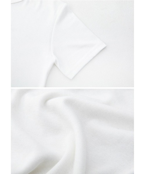 muahmuah(ムーアムーア)の「A'GEM/9 × .kom『muah muah/ムーアムーア』 SIGNATURE CROP HALF T-SHIRT/シグネチャークロップ 半袖 Tシャツ カットソー(Tシャツ/カットソー・レディース・ホワイト/ブラック・FREE)」の14枚目の写真