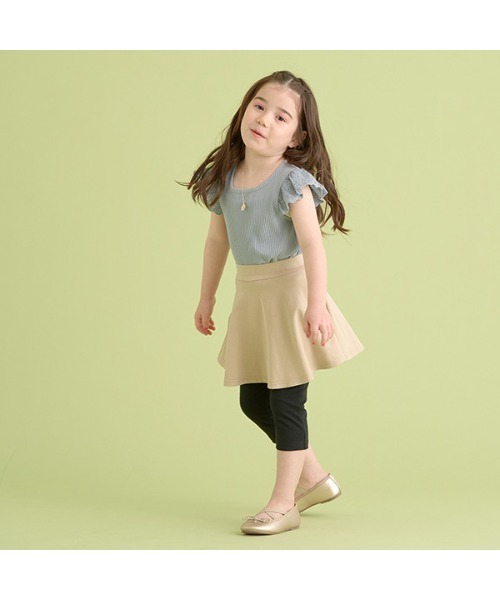 Lycee mine（リセマイン）の「【万能アイテム】のびのびストレッチ6分丈スカッツ（レギンス/スパッツ・キッズ・ベージュ/ブラック/ミント/ラベンダー/ライトグレー・120cm/140cm/130cm/110cm/100cm）」の21枚目の写真