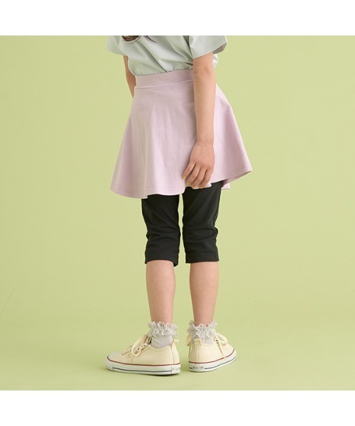 Lycee mine（リセマイン）の「【万能アイテム】のびのびストレッチ6分丈スカッツ（レギンス/スパッツ・キッズ・ベージュ/ブラック/ミント/ラベンダー/ライトグレー・120cm/140cm/130cm/110cm/100cm）」の7枚目の写真
