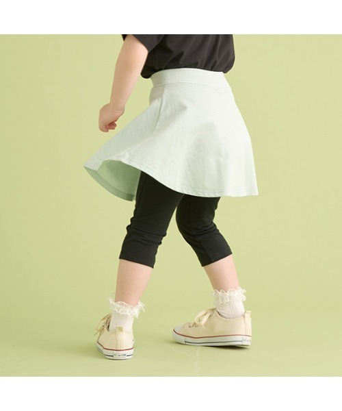 Lycee mine（リセマイン）の「【万能アイテム】のびのびストレッチ6分丈スカッツ（レギンス/スパッツ・キッズ・ベージュ/ブラック/ミント/ラベンダー/ライトグレー・120cm/140cm/130cm/110cm/100cm）」の12枚目の写真