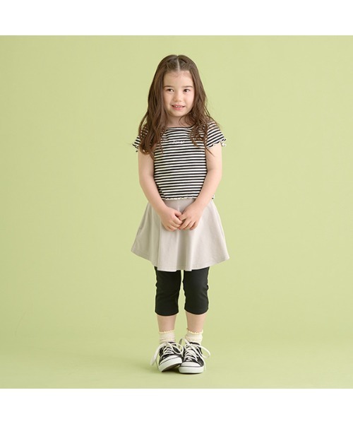 Lycee mine（リセマイン）の「【万能アイテム】のびのびストレッチ6分丈スカッツ（レギンス/スパッツ・キッズ・ベージュ/ブラック/ミント/ラベンダー/ライトグレー・120cm/140cm/130cm/110cm/100cm）」の16枚目の写真