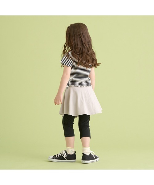 Lycee mine（リセマイン）の「【万能アイテム】のびのびストレッチ6分丈スカッツ（レギンス/スパッツ・キッズ・ベージュ/ブラック/ミント/ラベンダー/ライトグレー・120cm/140cm/130cm/110cm/100cm）」の10枚目の写真