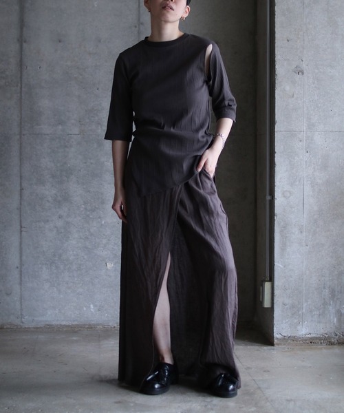 k3&co.（ケイスリーアンドコー）の「WRAP PANTS（その他パンツ・レディース・チャコール・1）」の9枚目の写真