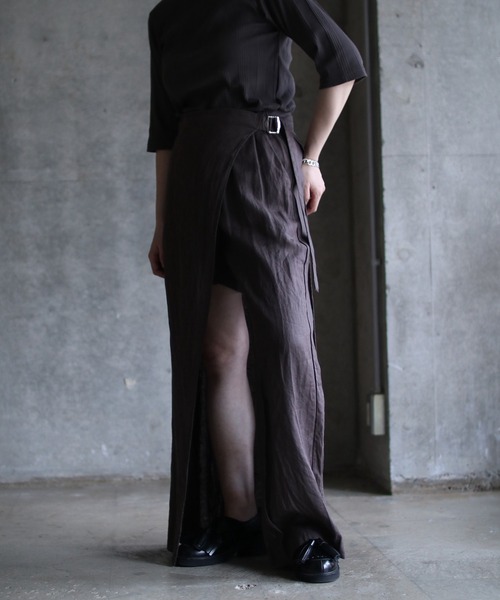 k3&co.（ケイスリーアンドコー）の「WRAP PANTS（その他パンツ・レディース・チャコール・1）」の8枚目の写真