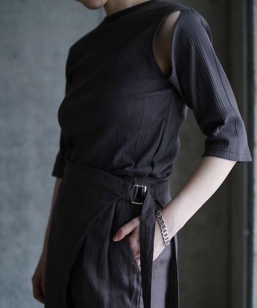 k3&co.（ケイスリーアンドコー）の「WRAP PANTS（その他パンツ・レディース・チャコール・1）」の7枚目の写真