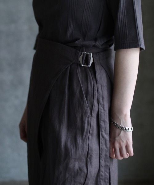 k3&co.（ケイスリーアンドコー）の「WRAP PANTS（その他パンツ・レディース・チャコール・1）」の6枚目の写真