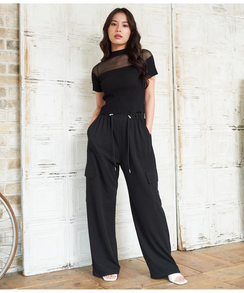 ANAP（アナップ）の「シアー切替ニットトップスカットソー（Tシャツ/カットソー・レディース・ホワイト/ベージュ/ブラック・FREE）」の16枚目の写真