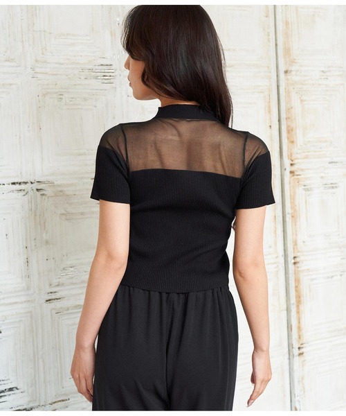 ANAP（アナップ）の「シアー切替ニットトップスカットソー（Tシャツ/カットソー・レディース・ホワイト/ベージュ/ブラック・FREE）」の14枚目の写真