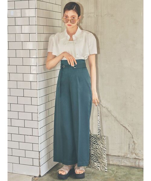 MURUA（ムルーア）の「ナローベルトワイドパンツ（その他パンツ・レディース・グリーン/ライトグレー・2/1）」の7枚目の写真