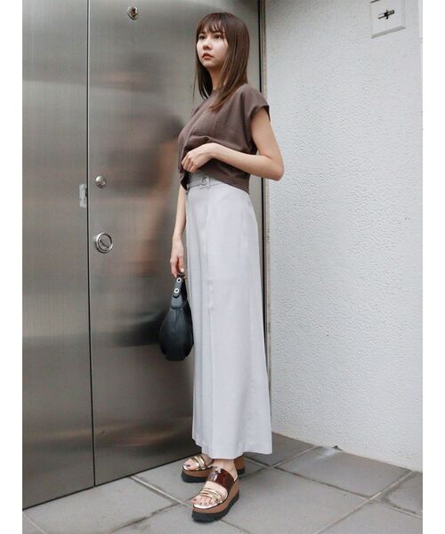 MURUA（ムルーア）の「ナローベルトワイドパンツ（その他パンツ・レディース・グリーン/ライトグレー・2/1）」の13枚目の写真