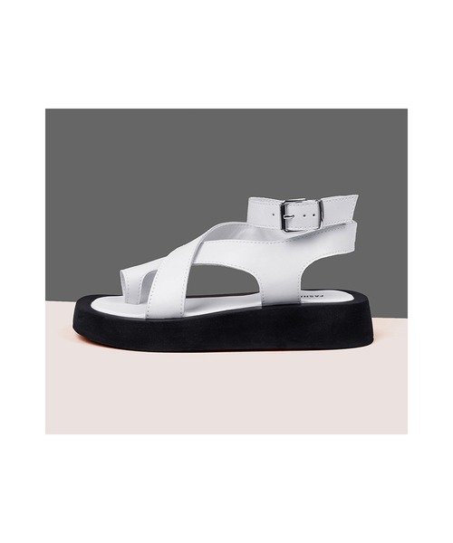 セール】プラットフォームストラップクロスサンダル（サンダル
