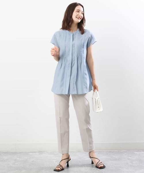 MK MICHEL KLEIN（エムケーミッシェルクラン）の「ピンタックレースブラウス/洗える（シャツ/ブラウス・レディース・ホワイト/ライトブルー・38）」の17枚目の写真