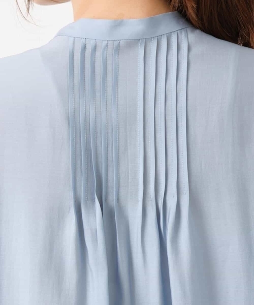 MK MICHEL KLEIN（エムケーミッシェルクラン）の「ピンタックレースブラウス/洗える（シャツ/ブラウス・レディース・ホワイト/ライトブルー・38）」の10枚目の写真