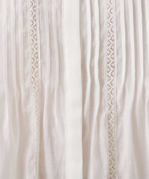 MK MICHEL KLEIN（エムケーミッシェルクラン）の「ピンタックレースブラウス/洗える（シャツ/ブラウス・レディース・ホワイト/ライトブルー・38）」の16枚目の写真