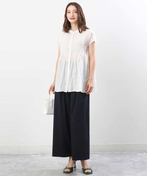 MK MICHEL KLEIN（エムケーミッシェルクラン）の「ピンタックレースブラウス/洗える（シャツ/ブラウス・レディース・ホワイト/ライトブルー・38）」の11枚目の写真