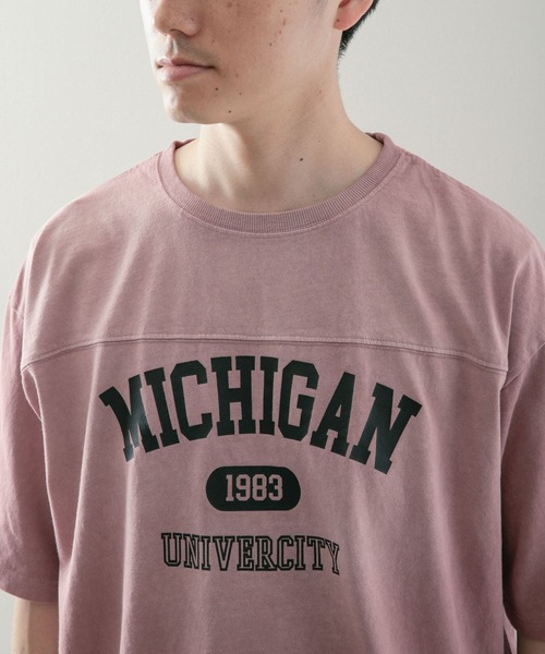 ITEMS URBANRESEARCH(アイテムズ アーバンリサーチ)の「カレッジロゴプリント フットボールTシャツ(Tシャツ/カットソー・メンズ・チャコールグレー/ミント/ピンク・LARGE/MEDIUM)」の9枚目の写真