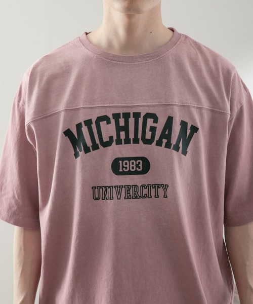 ITEMS URBANRESEARCH(アイテムズ アーバンリサーチ)の「カレッジロゴプリント フットボールTシャツ(Tシャツ/カットソー・メンズ・チャコールグレー/ミント/ピンク・LARGE/MEDIUM)」の10枚目の写真