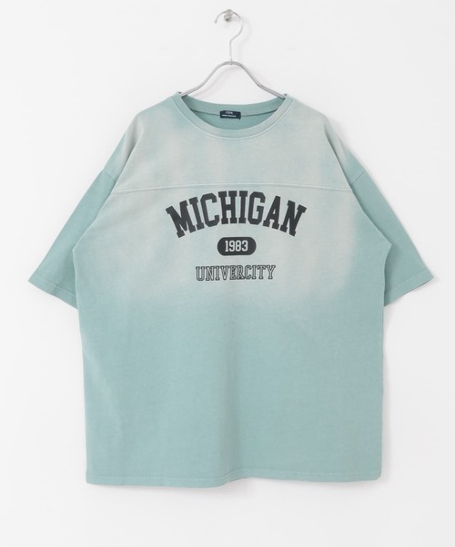 ITEMS URBANRESEARCH(アイテムズ アーバンリサーチ)の「カレッジロゴプリント フットボールTシャツ(Tシャツ/カットソー・メンズ・チャコールグレー/ミント/ピンク・LARGE/MEDIUM)」の13枚目の写真