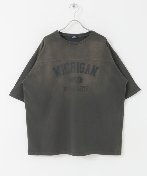 ITEMS URBANRESEARCH(アイテムズ アーバンリサーチ)の「カレッジロゴプリント フットボールTシャツ(Tシャツ/カットソー・メンズ・チャコールグレー/ミント/ピンク・LARGE/MEDIUM)」の14枚目の写真