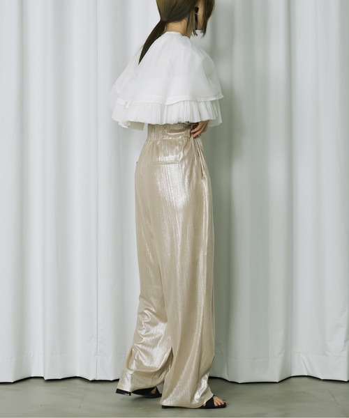 Ezick（エジック）の「Stripe glitter トロミワイドパンツ（その他パンツ・レディース・ブラウン/オリーブ/ホワイトゴールド・FREE）」の11枚目の写真