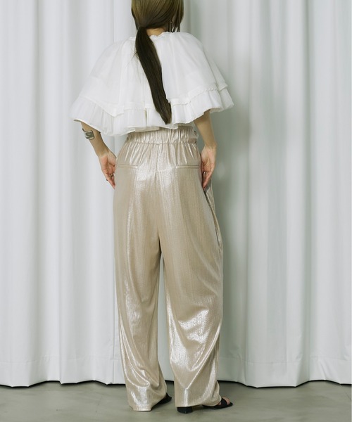 Ezick（エジック）の「Stripe glitter トロミワイドパンツ（その他パンツ・レディース・ブラウン/オリーブ/ホワイトゴールド・FREE）」の12枚目の写真