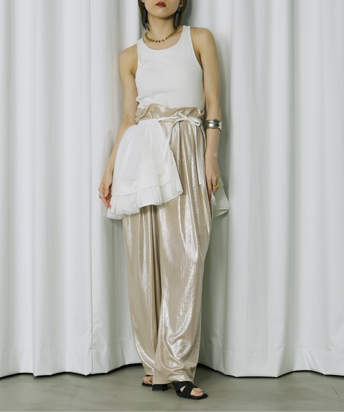 Ezick（エジック）の「Stripe glitter トロミワイドパンツ（その他パンツ・レディース・ブラウン/オリーブ/ホワイトゴールド・FREE）」の20枚目の写真