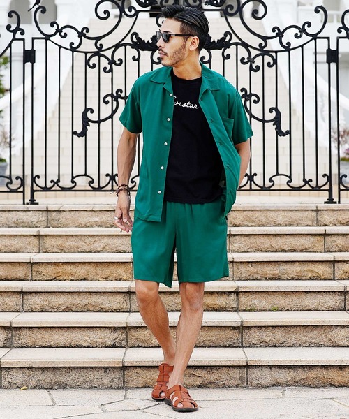 roshell(ロシェル)の「レーヨンオープンカラー半袖シャツ(シャツ/ブラウス・メンズ・アイボリー/ブラック/ブルー/カーキ/ネイビー/ダークグリーン/ベージュ系その他・LARGE/X-LARGE/MEDIUM)」の17枚目の写真