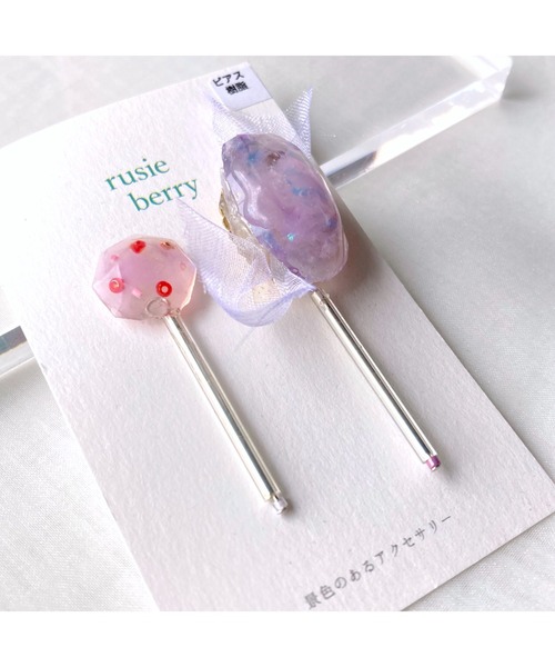 tone(トーン)の「【rusieberry】fantasy drops(MA)(ピアス(両耳用)・レディース・パープル・FREE)」の2枚目の写真