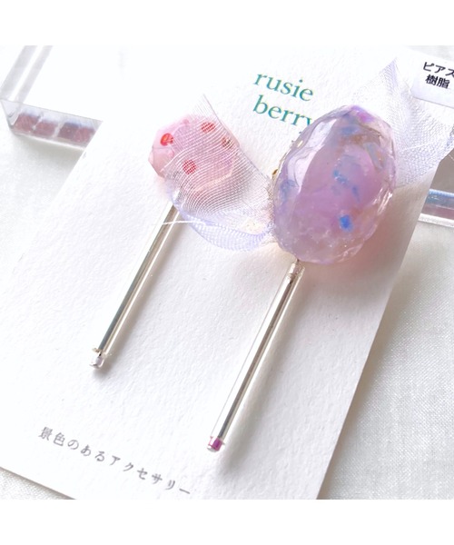 tone(トーン)の「【rusieberry】fantasy drops(MA)(ピアス(両耳用)・レディース・パープル・FREE)」の3枚目の写真
