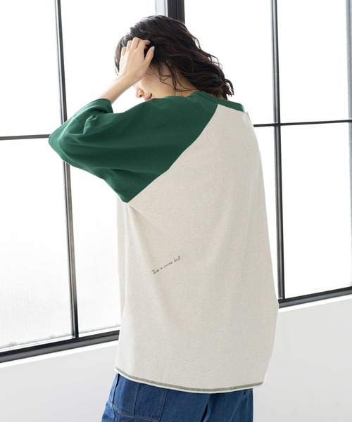 niko and...（ニコアンド）の「カットアウトラグランBIGTシャツ（Tシャツ/カットソー・レディース・ブラック/ブラウン/グリーン・FREE）」の15枚目の写真