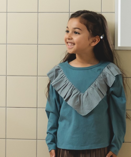 pairmanon（ペアマノン）の「選べるガールズデザイン 長袖 ロンT（Tシャツ/カットソー・キッズ・パープル系その他2/ホワイト系その他3/ピンク系その他/ブラック系その他2/ミント/ホワイト系その他4/ライトベージュ/ベージュ系その他/パープル系その他3/ブラック系その他/ブラウン系その他3/パープル系その他/パープル系その他4/ブルー系その他3/ブラック/ブラウン系その他/ベージュ系その他2/ピンク/ブルー系その他・90/130/150/120/140/110/100/80）」の12枚目の写真