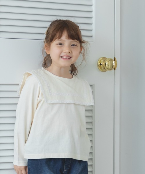 pairmanon（ペアマノン）の「選べるガールズデザイン 長袖 ロンT（Tシャツ/カットソー・キッズ・パープル系その他2/ホワイト系その他3/ピンク系その他/ブラック系その他2/ミント/ホワイト系その他4/ライトベージュ/ベージュ系その他/パープル系その他3/ブラック系その他/ブラウン系その他3/パープル系その他/パープル系その他4/ブルー系その他3/ブラック/ブラウン系その他/ベージュ系その他2/ピンク/ブルー系その他・90/130/150/120/140/110/100/80）」の2枚目の写真