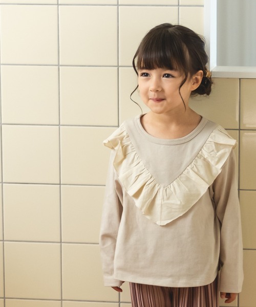 pairmanon（ペアマノン）の「選べるガールズデザイン 長袖 ロンT（Tシャツ/カットソー・キッズ・パープル系その他2/ホワイト系その他3/ピンク系その他/ブラック系その他2/ミント/ホワイト系その他4/ライトベージュ/ベージュ系その他/パープル系その他3/ブラック系その他/ブラウン系その他3/パープル系その他/パープル系その他4/ブルー系その他3/ブラック/ブラウン系その他/ベージュ系その他2/ピンク/ブルー系その他・90/130/150/120/140/110/100/80）」の10枚目の写真