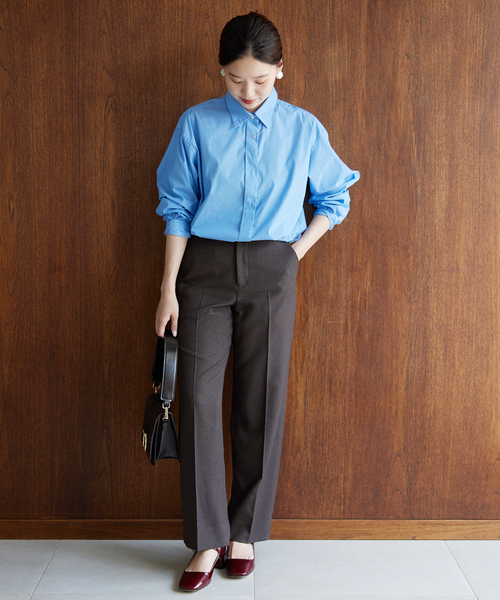 IENA（イエナ）の「PEツイル ストレートスラックス（スラックス・レディース・チャコールグレー/ネイビー・34/36/38）」の5枚目の写真