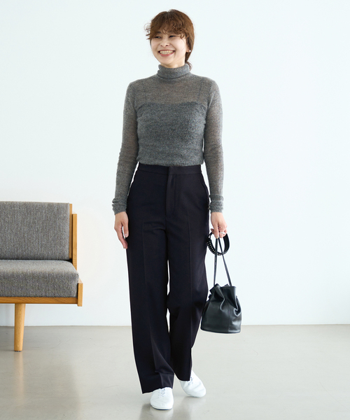 IENA（イエナ）の「PEツイル ストレートスラックス（スラックス・レディース・チャコールグレー/ネイビー・34/36/38）」の8枚目の写真