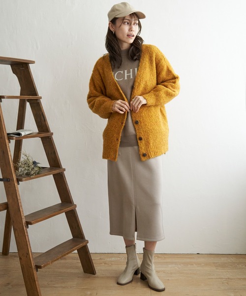 ikka(イッカ)の「ブークレーVネックカーディガン(カーディガン/ボレロ・レディース・ベージュ/ブルー/イエロー・S/M/L)」の15枚目の写真