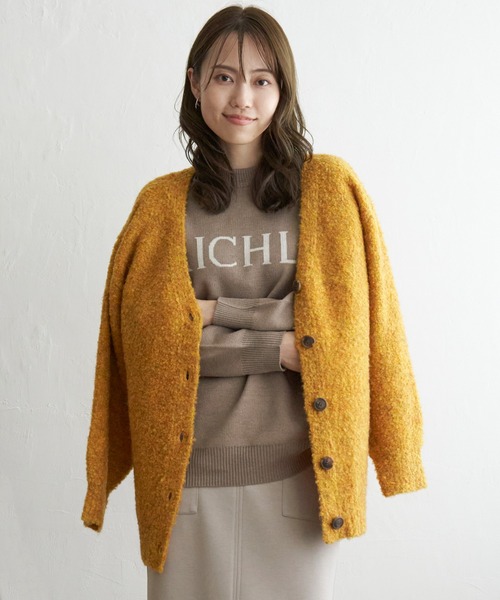 ikka(イッカ)の「ブークレーVネックカーディガン(カーディガン/ボレロ・レディース・ベージュ/ブルー/イエロー・S/M/L)」の16枚目の写真