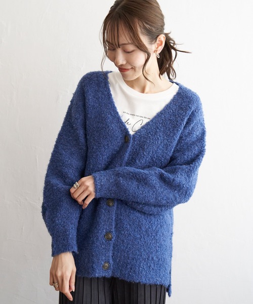 ikka(イッカ)の「ブークレーVネックカーディガン(カーディガン/ボレロ・レディース・ベージュ/ブルー/イエロー・S/M/L)」の18枚目の写真