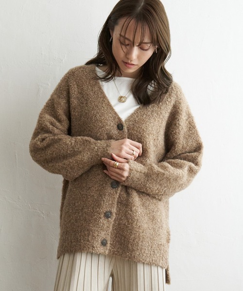 ikka(イッカ)の「ブークレーVネックカーディガン(カーディガン/ボレロ・レディース・ベージュ/ブルー/イエロー・S/M/L)」の17枚目の写真