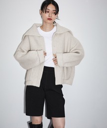 ADAM ET ROPE'(アダムエロペ)の【ドラマ着用】ダブルフェイスファーニットカーディガン(カーディガン/ボレロ)