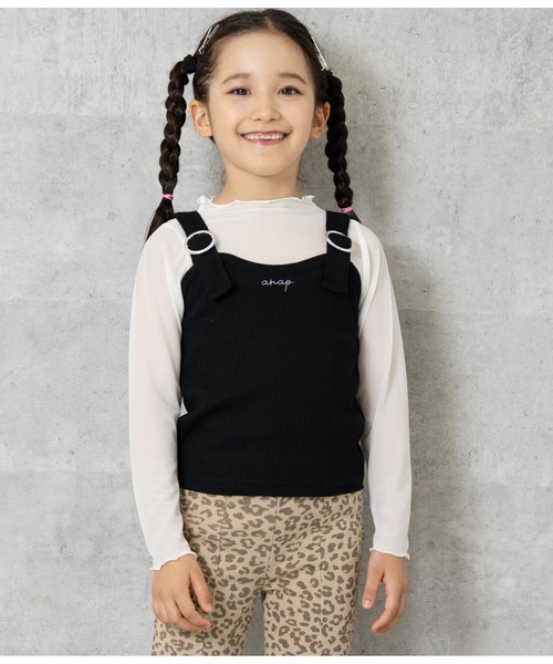 ANAP kids（アナップキッズ）の「シアートップスセット（Tシャツ/カットソー・キッズ・ホワイト/ブラック・130cm/120cm/110cm）」の3枚目の写真