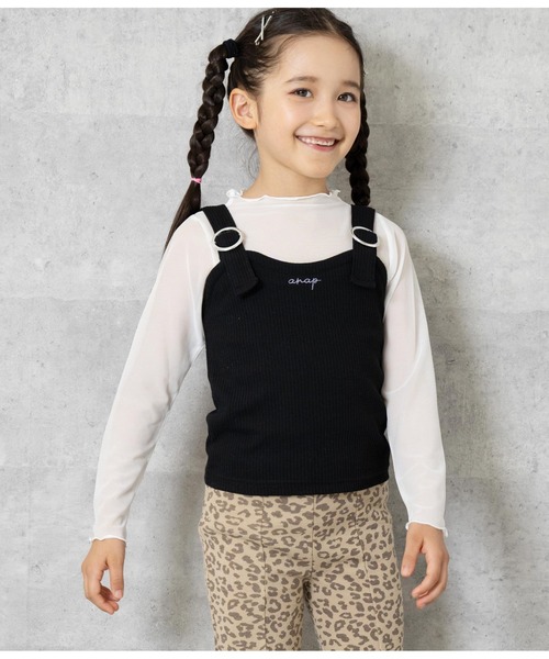 ANAP kids（アナップキッズ）の「シアートップスセット（Tシャツ/カットソー・キッズ・ホワイト/ブラック・130cm/120cm/110cm）」の4枚目の写真