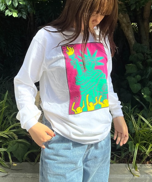 tシャツ HARING　クルーBASICロングTシャツ レディース Amazon.co.jp: [QDHLXSZ] キース ヘリング 長袖 Tシャツ