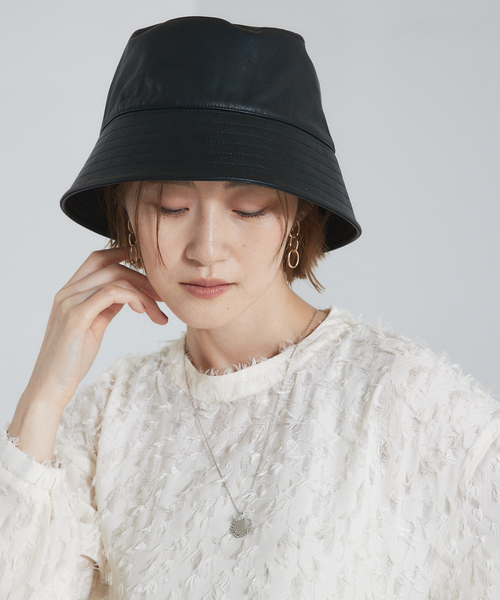 abahouse mavie（アバハウスマヴィ）の「フェイクレザーバケットハット（ハット・レディース・ブラック・フリー）」の9枚目の写真