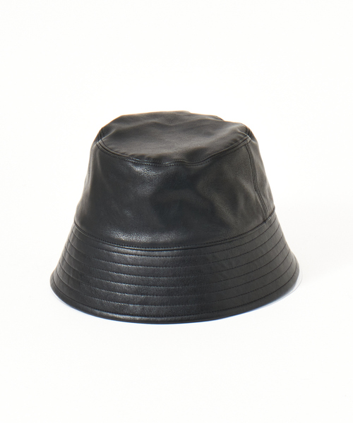 abahouse mavie（アバハウスマヴィ）の「フェイクレザーバケットハット（ハット・レディース・ブラック・フリー）」の3枚目の写真