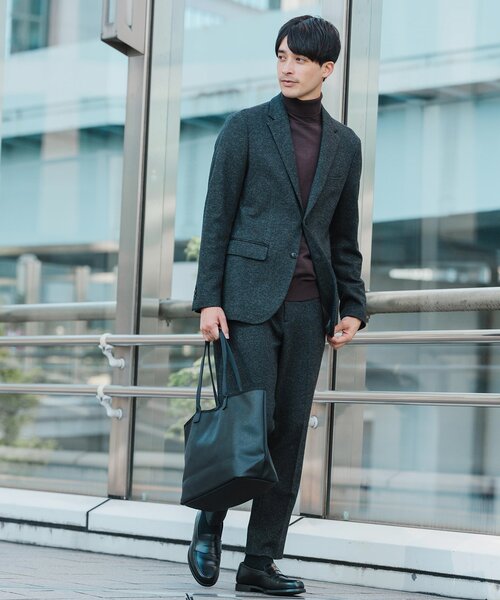 EDIFICE（エディフィス）の「コットン/ウール ジャージー イージースラックス【セットアップ着用可】（スラックス・メンズ・ネイビー/ブラックミックス/ブラック系その他/ダークブルー・LARGE/SMALL/X-LARGE/MEDIUM）」の6枚目の写真